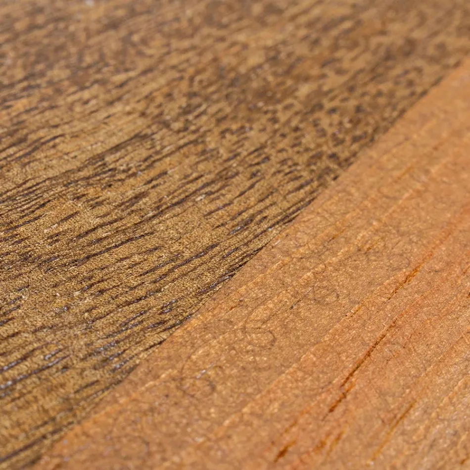 Masuta de cafea rotunda din lemn reciclat si otel alb sau gri - Genoveffa Viadurini