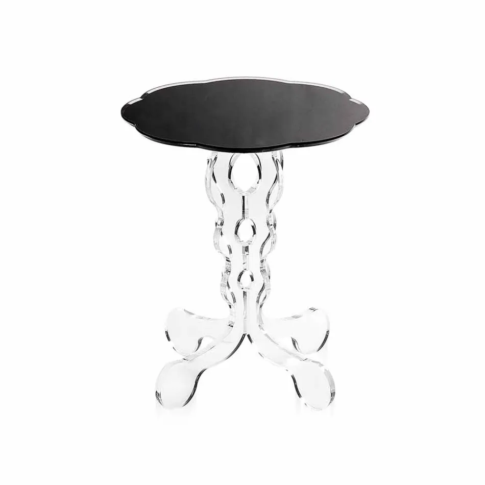 Masuta de cafea rotunde cu diametrul de 36 cm, negru Janis design modern, realizat în Italia Viadurini