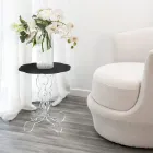 Masuta de cafea rotunda neagra diametru 36 cm design modern Janis, fabricata in Italia Viadurini