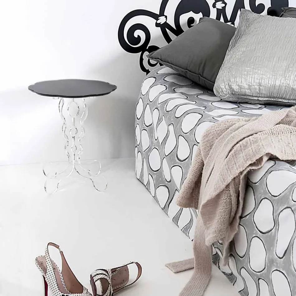 Masuta de cafea rotunde cu diametrul de 36 cm, negru Janis design modern, realizat în Italia Viadurini