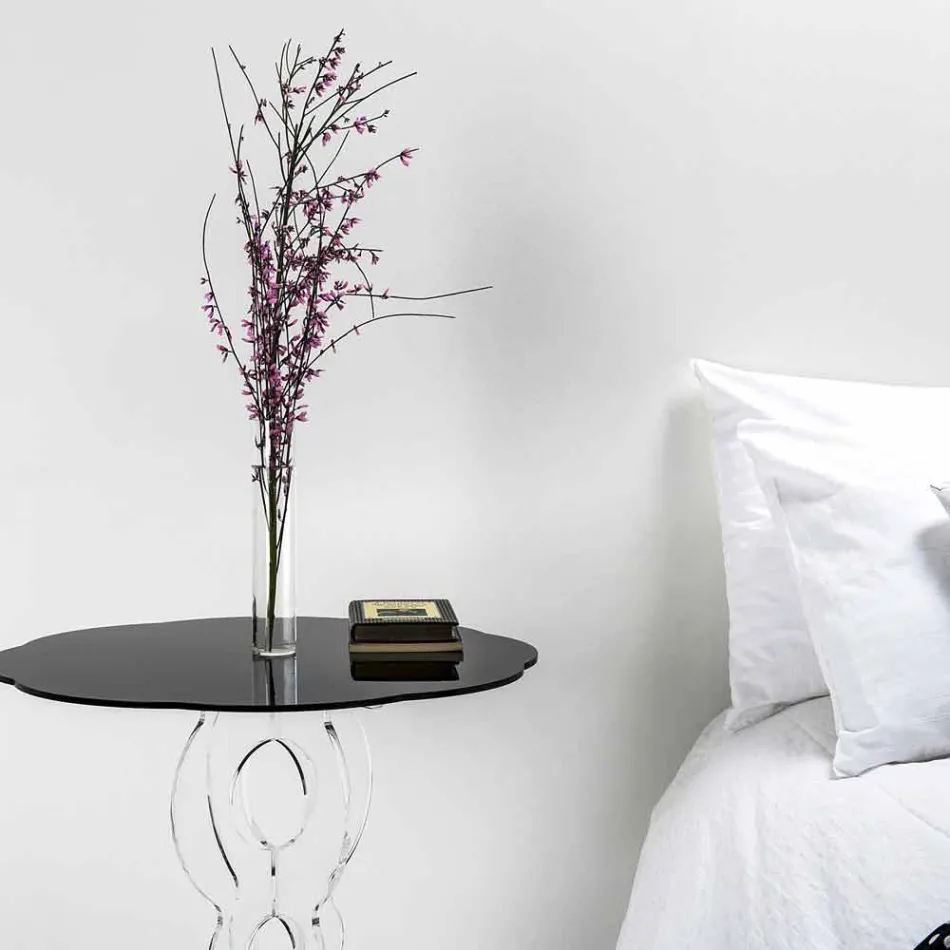 Masuta de cafea rotunde cu diametrul de 50 cm, negru Janis design modern, realizat în Italia Viadurini