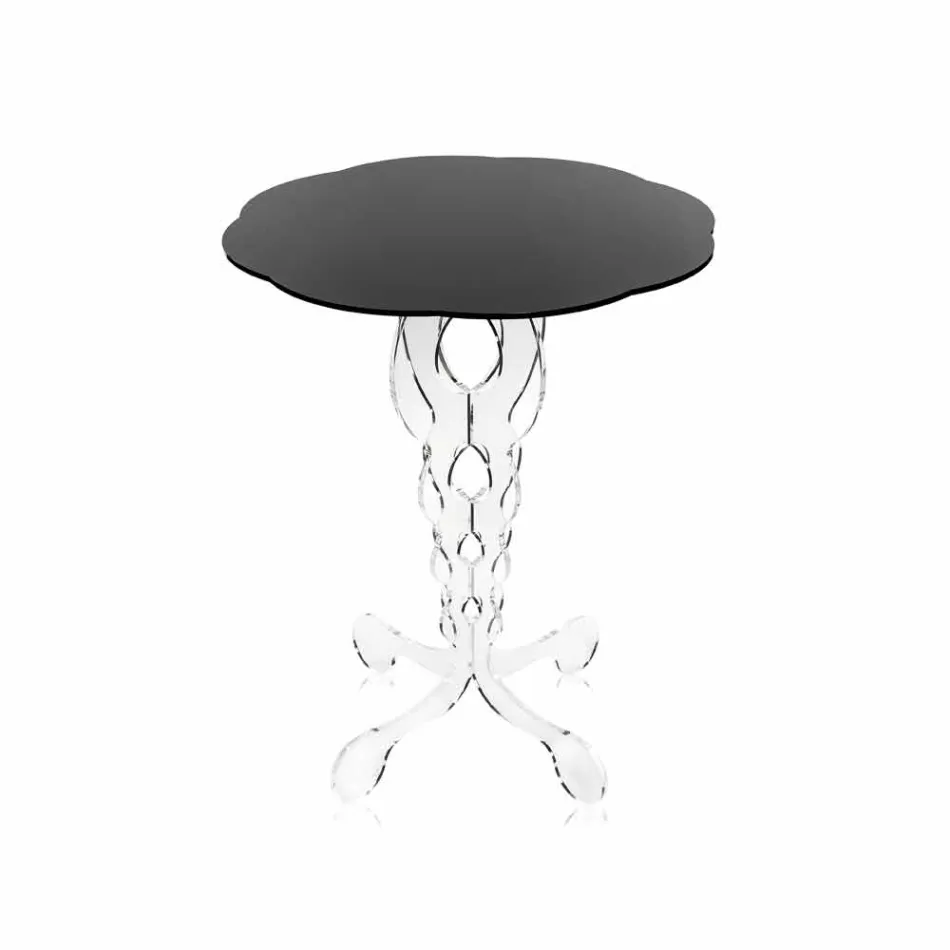 Masuta de cafea rotunde cu diametrul de 50 cm, negru Janis design modern, realizat în Italia Viadurini