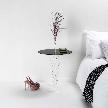 Masuta de cafea rotunde cu diametrul de 50 cm, negru Janis design modern, realizat în Italia Viadurini