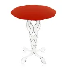 roșu masă rotundă cu diametrul de 36 cm, un design modern, Janis, made in Italy Viadurini