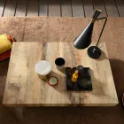 Măsuță de cafea transformabilă din lemn și metal negru, fabricată în Italia - Niverio Viadurini