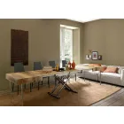 Măsuță de cafea transformabilă din lemn și metal negru, fabricată în Italia - Niverio Viadurini