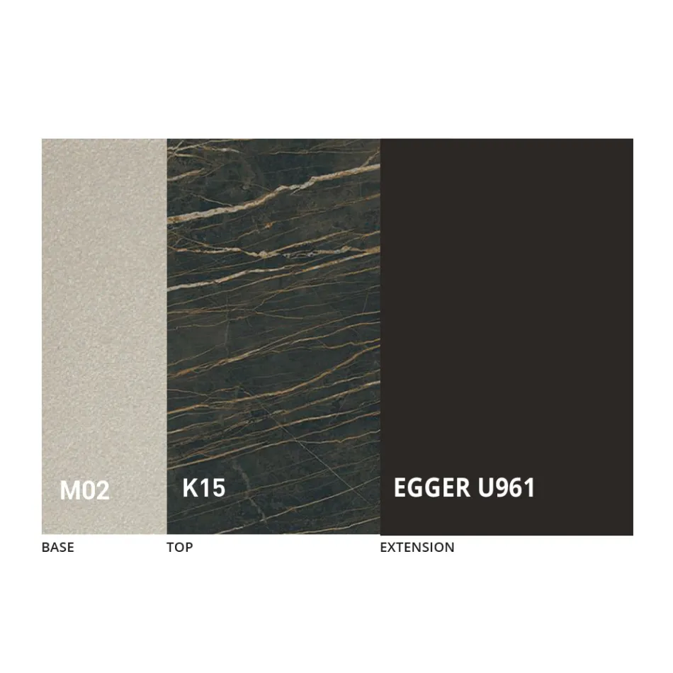 Masuta de cafea transformabila in metal si design din ceramica Made in Italy - Saturn Viadurini