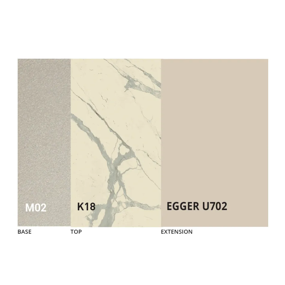 Masuta de cafea transformabila in metal si design din ceramica Made in Italy - Saturn Viadurini