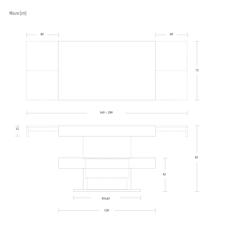 Masuta de cafea transformabila in masa din lemn fabricata in Italia - Polar Viadurini
