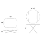 Masuta de cafea transformabila in masa rotunda din metal si sticla - Giordana Viadurini