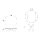 Masuta de cafea transformabila din metal si sticla Masuta de living - Giordano Viadurini