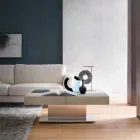 Masa de cafea moderna transformabila cu efect de mortar Top Made in Italy - Salomon Viadurini