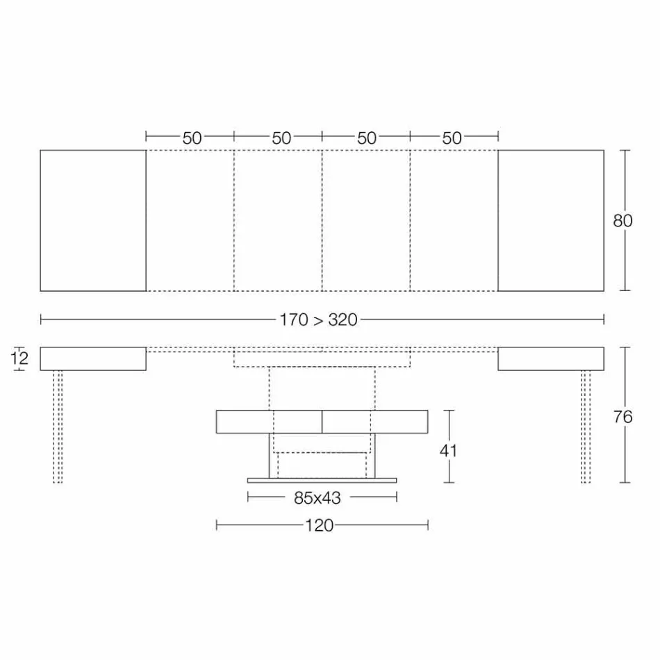Masa de cafea moderna transformabila cu efect de mortar Top Made in Italy - Salomon Viadurini