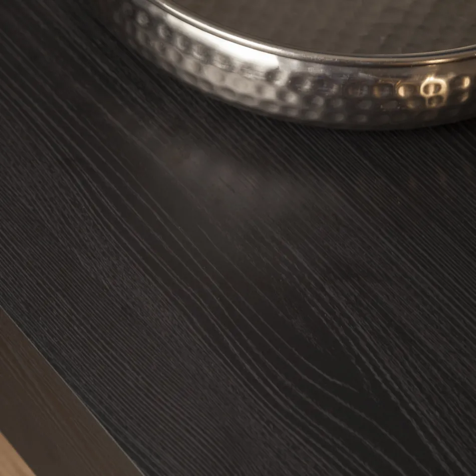 Masuta de cafea transformabila moderna din metal si lemn Made in Italy - Univers Viadurini