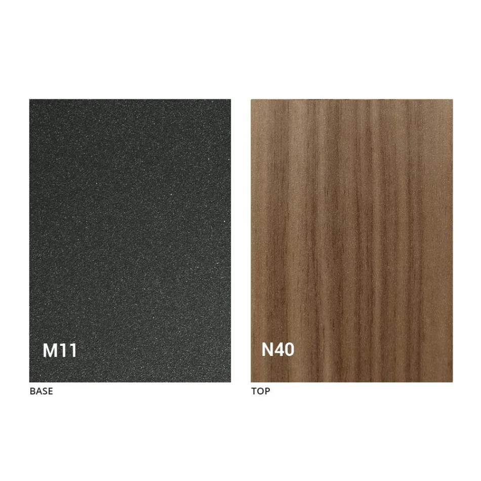 Masă de cafea transformabilă modernă din metal grafit și blat din lemn - Sistocle Viadurini