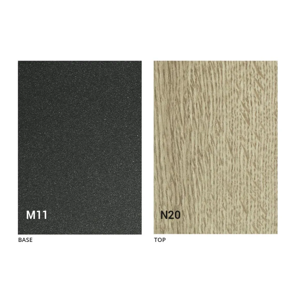 Masă de cafea transformabilă modernă din metal grafit și blat din lemn - Sistocle Viadurini