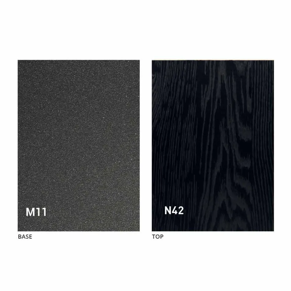 Masă de cafea transformabilă modernă din metal grafit și blat din lemn - Sistocle Viadurini