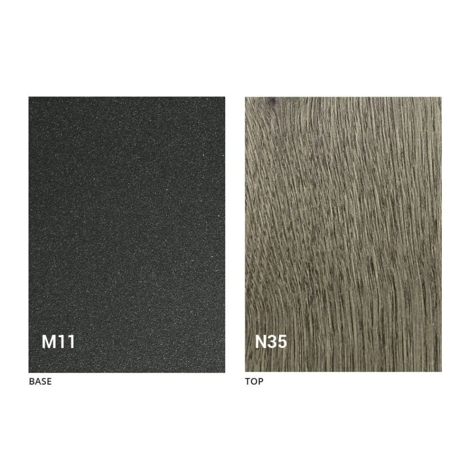 Masă de cafea transformabilă modernă din metal grafit și blat din lemn - Sistocle Viadurini