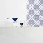 transparent, modern, masa de cafea de design 50x50cm Big Terry, a făcut în Italia Viadurini