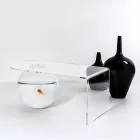 tabel transparent L90xH40xP48 cm design modern Bolly, realizate în Italia Viadurini