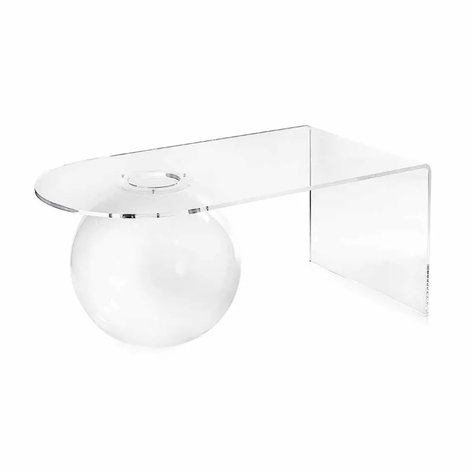 tabel transparent L90xH40xP48 cm design modern Bolly, realizate în Italia Viadurini