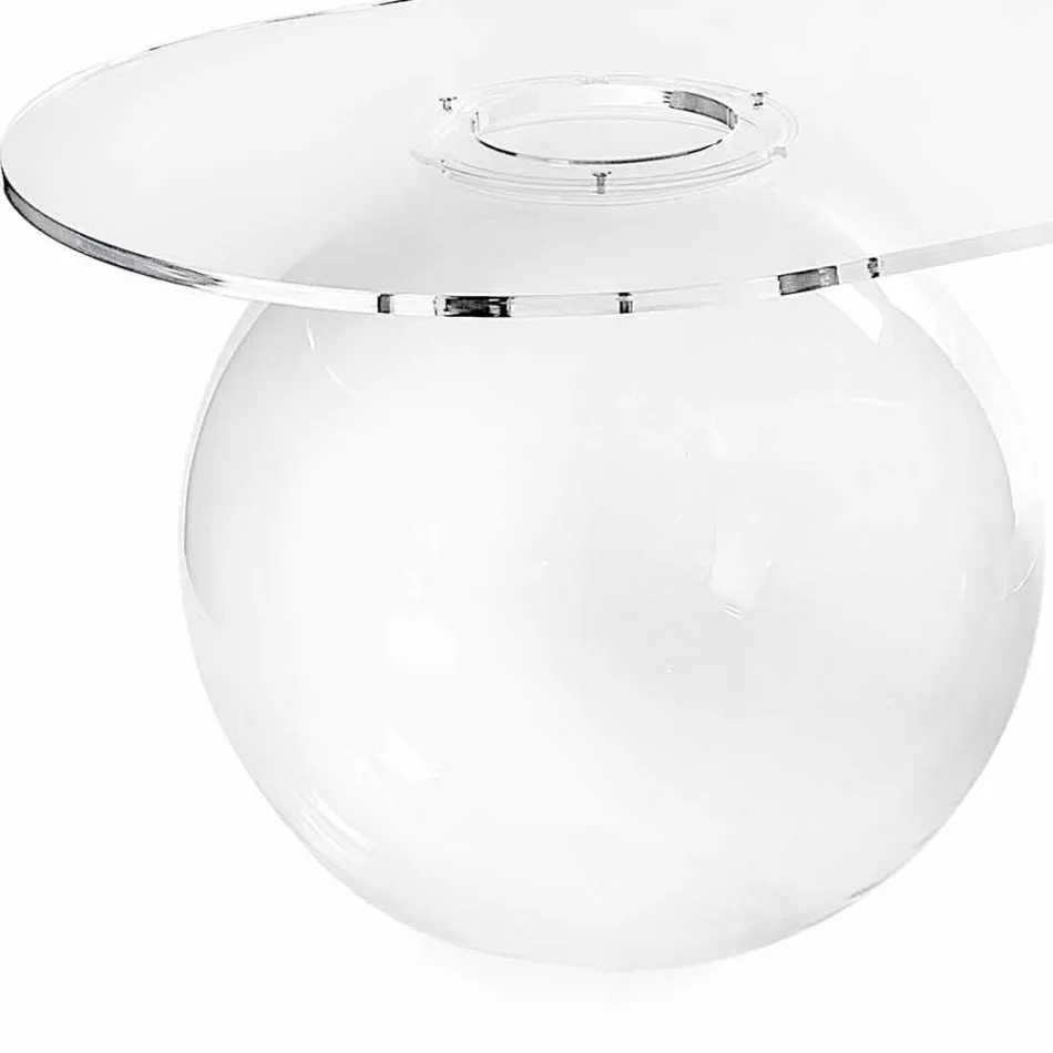 tabel transparent L90xH40xP48 cm design modern Bolly, realizate în Italia Viadurini