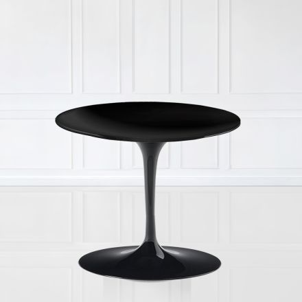 Masuta de cafea Eero Saarinen Tulip H 39 cu blat laminat lichid negru Made in Italy - Scarlet Viadurini