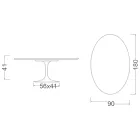 Masuta de cafea Tulip Eero Saarinen H 41 cu Blat din Marmura Aur Caracatta Made in Italy - Stacojiu Viadurini