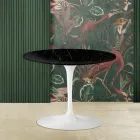 Masuta de cafea Tulip Eero Saarinen H 41 cu blat rotund din marmura neagra Marquinia Viadurini