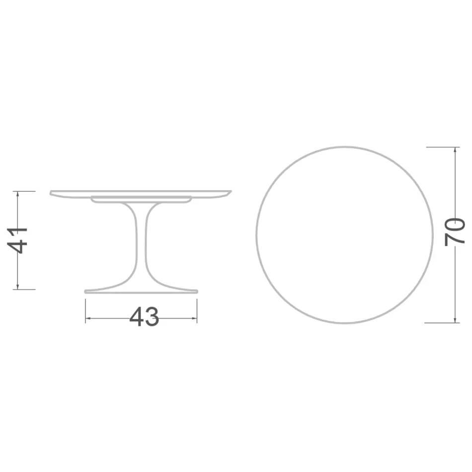 Masuta de cafea Tulip Eero Saarinen H 41 cu blat rotund din marmura neagra Marquinia Viadurini