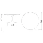 Masă de cafea Eero Saarinen Tulip H 41 în ceramică Domoos fabricată în Italia - Stacojiu Viadurini