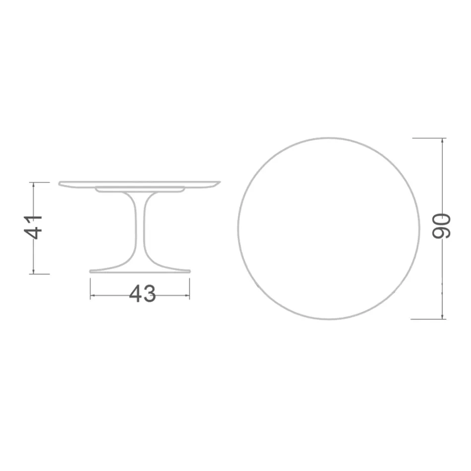 Masuta de cafea Tulip Eero Saarinen H 41 in Invisible Select Ceramic Made in Italy - Scarlet Viadurini