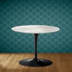 Masă de cafea Eero Saarinen Tulip, 41 cm, în ceramică lustruită, fabricată în Italia - stacojiu Viadurini