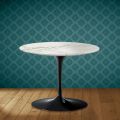 Masă de cafea Eero Saarinen Tulip, 41 cm, în ceramică lustruită, fabricată în Italia - stacojiu