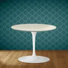 Masă de cafea Eero Saarinen Tulip H 41 în ceramică Marmorio Fabricată în Italia - Stacojiu Viadurini