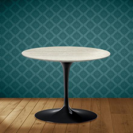 Masă de cafea Eero Saarinen Tulip H 41 în ceramică Marmorio Fabricată în Italia - Stacojiu Viadurini