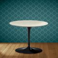 Masă de cafea Eero Saarinen Tulip H 41 în ceramică Marmorio Fabricată în Italia - Stacojiu