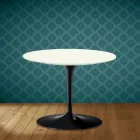 Masă de cafea Eero Saarinen Tulip H 41 în ceramică Moonè fabricată în Italia - Stacojiu Viadurini