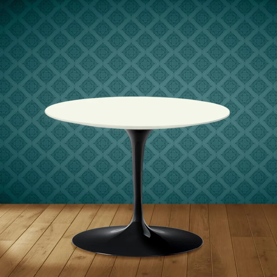 Masă de cafea Eero Saarinen Tulip H 41 în ceramică Moonè fabricată în Italia - Stacojiu Viadurini