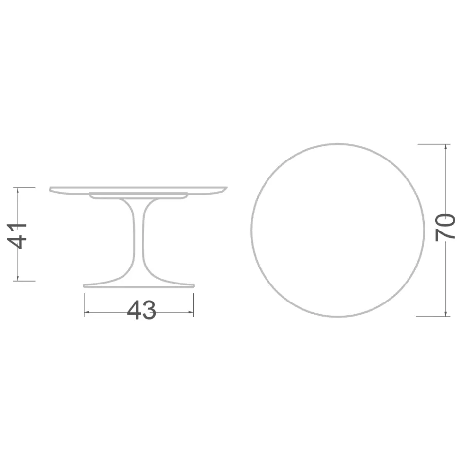 Masuta de cafea Tulip Eero Saarinen H 41 din ceramica moale Noir Made in Italy - Scarlet Viadurini