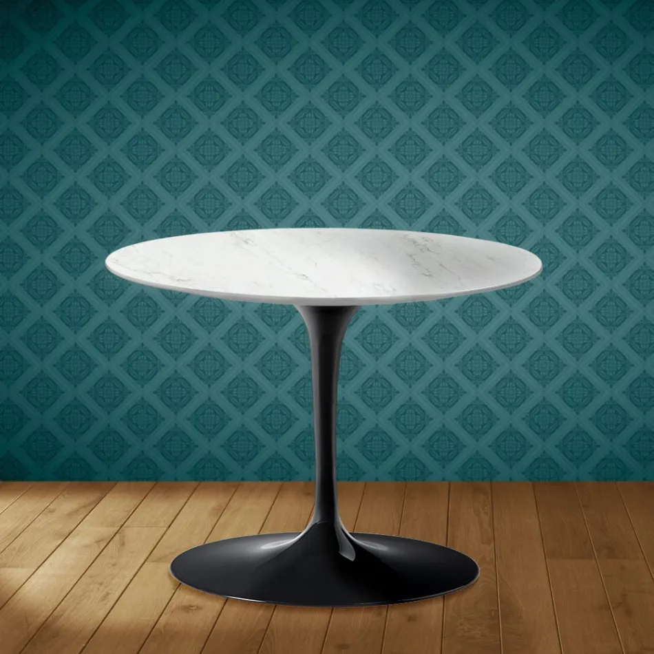 Masă de cafea Eero Saarinen Tulip H 41 în ceramică Salina fabricată în Italia - Stacojiu Viadurini