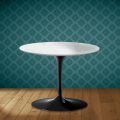 Masă de cafea Eero Saarinen Tulip H 41 în ceramică Salina fabricată în Italia - Stacojiu