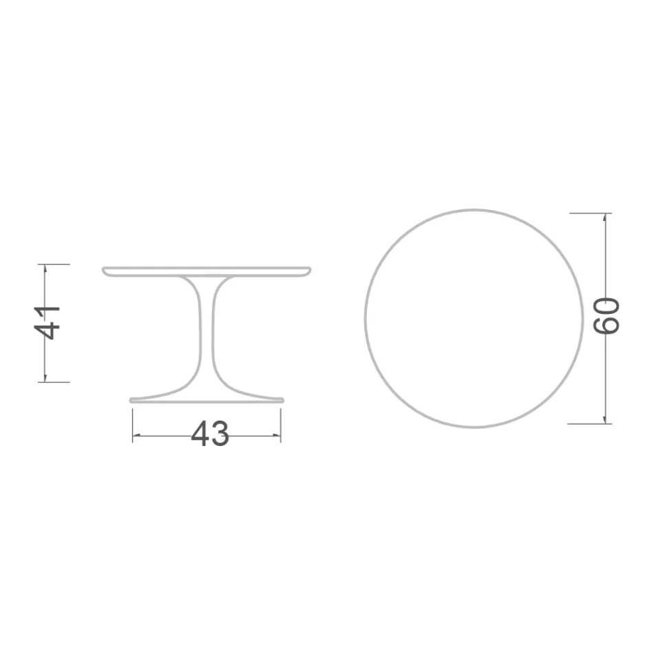 Masuta de cafea Tulip Eero Saarinen H 41 din Ceramica Sirius Made in Italy - Scarlet Viadurini