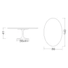 Masuta de cafea Tulip Eero Saarinen H 41 Ovala cu laminat lichid negru - Blat stacojiu Viadurini