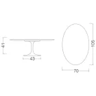 Eero Saarinen H 41 Masuta de cafea ovala lalea cu blat din marmura verde Alpi Made in Italy - Stacojiu Viadurini