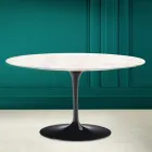 Eero Saarinen H 41 Masuta de cafea ovala lalea din ceramica Diamond Cream Made in Italy - Scarlet Viadurini