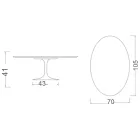 Masă de cafea Eero Saarinen Tulip H 41 ovală din ceramică Domoos fabricată în Italia - stacojiu Viadurini