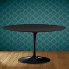 Masă de cafea Eero Saarinen Tulip H 41 ovală din ceramică Domoos fabricată în Italia - stacojiu Viadurini