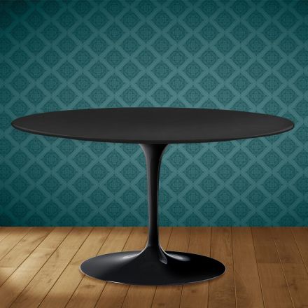 Masă de cafea Eero Saarinen Tulip H 41 ovală din ceramică Domoos fabricată în Italia - stacojiu Viadurini