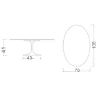 Masuta de cafea Tulip Eero Saarinen H 41 Oval in Ceramica Noir Desire Made in Italy - Stacojiu Viadurini